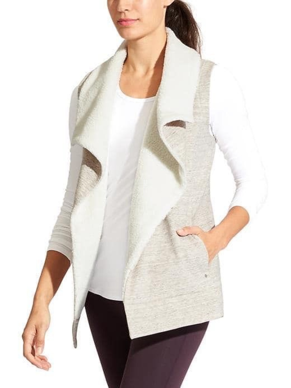 NWT ATHLETA Apres Anything Sherpa Vest Cream